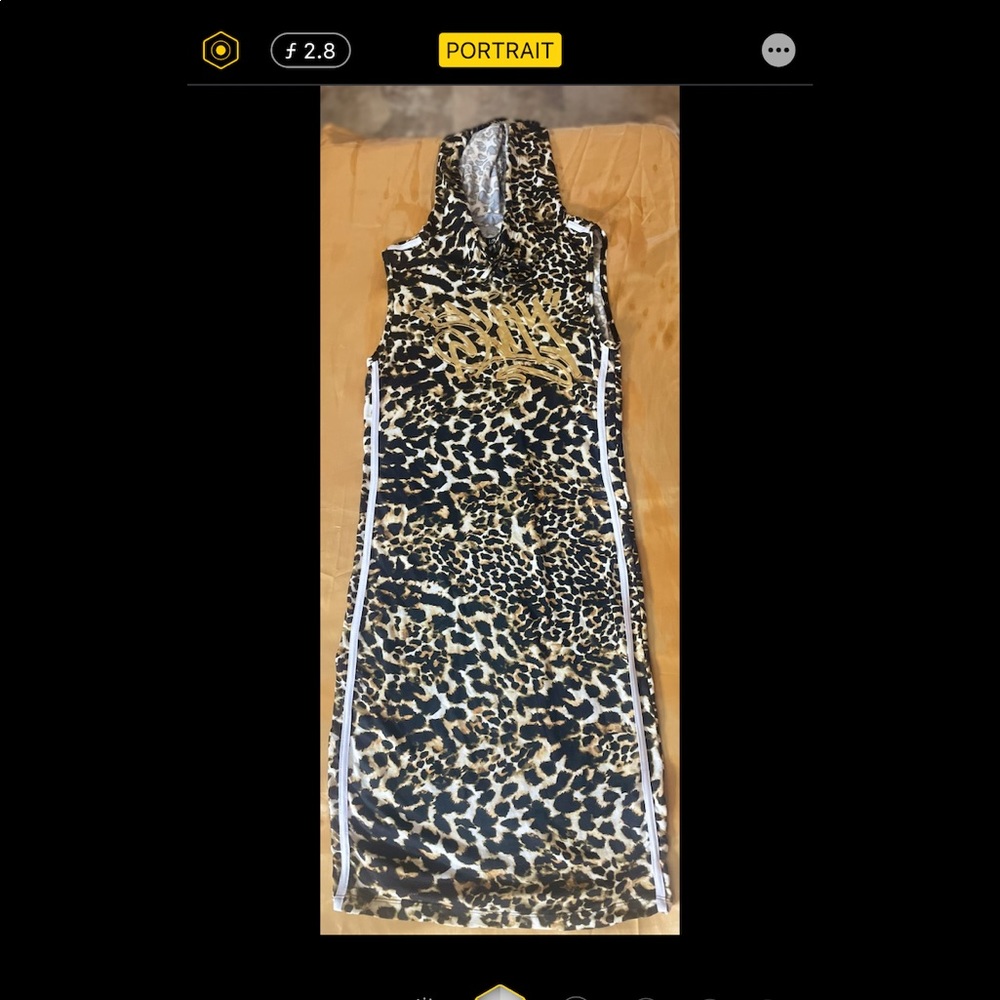 Leopard Print Hooded Dress